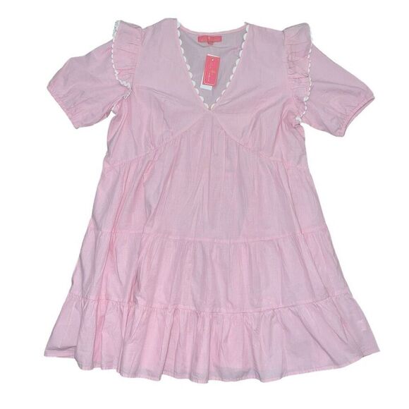 NWT SIMPLY SOUTHERN Pink Ricrac Dress Size M - Picture 1 of 10